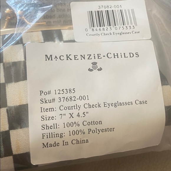 Brand New Mackenzie Childs Courtly Check Eyeglasses Case. Size 7" X 4.5". - Picture 2 of 7
